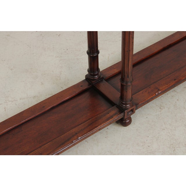 Mahogany 2 Drawer Marble Top Console Table For Sale - Image 9 of 17