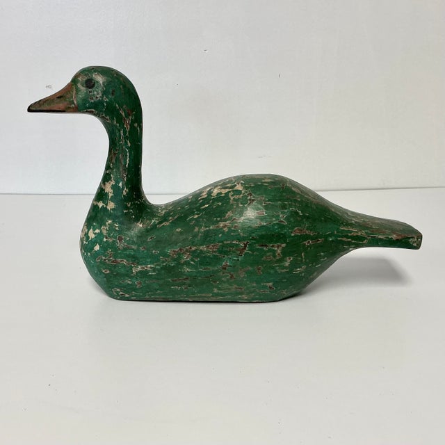 1970s Vintage Farmhouse Arts & Crafts Hand Carved Wood Duck Sculpture. For Sale - Image 11 of 15