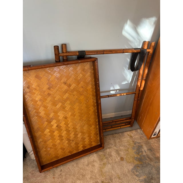 Vintage 1970s British Colonial–style Faux Bamboo Tray Table. For Sale - Image 9 of 10