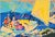 Leroy Neiman Late 20th Century Normandy Sailing Modern Yellow Serigraph LeRoy Neiman For Sale - Image 4 of 7