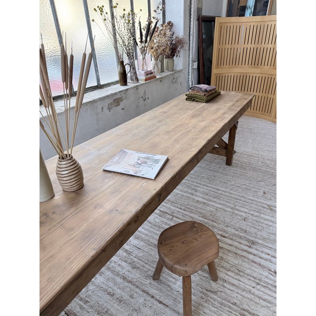 Pine Farmhouse Folding Table, 1950s For Sale - Image 15 of 18