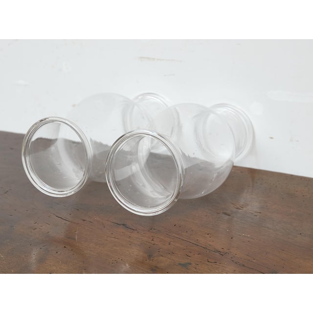 Early 20th Century Pair of Tall Clear Glass Hurricane Shades, English Circa 1900 For Sale - Image 5 of 7