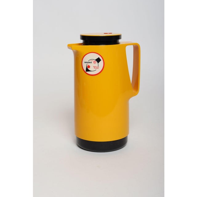 Vintage insulated thermos/pitcher designed by Dr. Zimmermann for Busse Design (West Germany, ca. 1970s). Space age form...