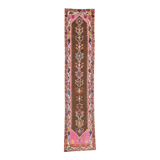 Vintage Turkish Oushak Rug Runner - 02'05 X 11'04 For Sale