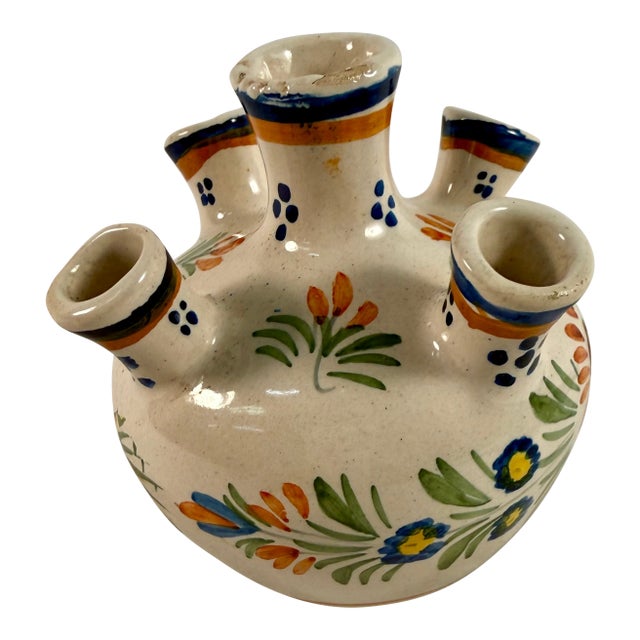 Antique, Henriot Quimper, Faience, Quintal Vase For Sale