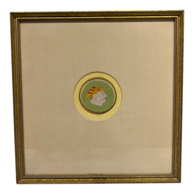 18th Century Mughal School Indian Portrait Miniature Painting For Sale