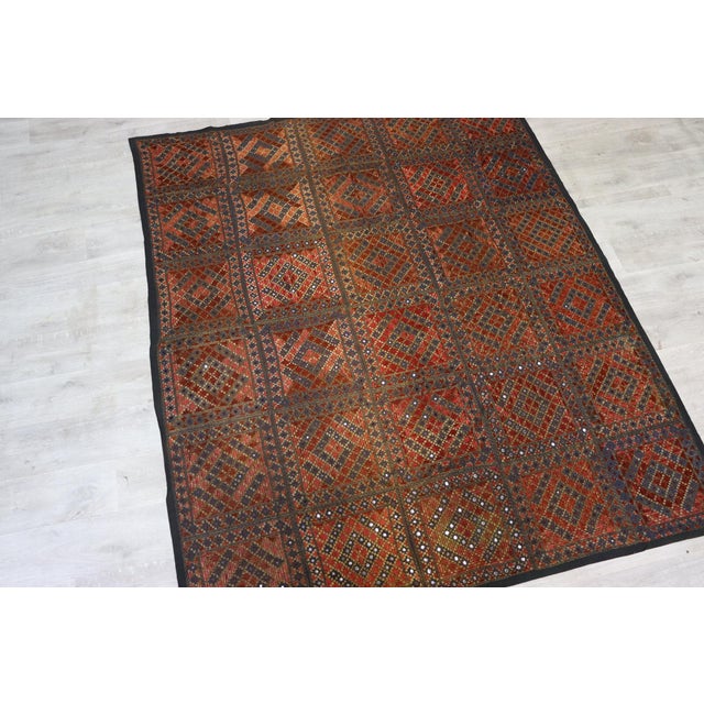 Vintage Silk Hand Embroidered Wall Hung Sofa Cover, 1950s For Sale - Image 4 of 18