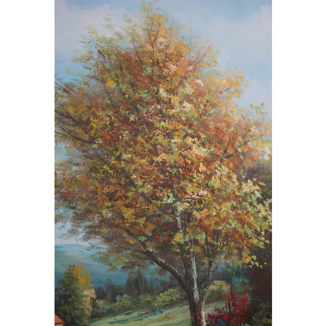 B. Trapp Vintage Meadow & Cottage Framed Oil Painting on Canvas For Sale - Image 11 of 12