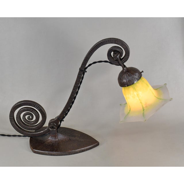 Daum French Art Deco Table Lamp by Daum 1920s France For Sale - Image 4 of 12