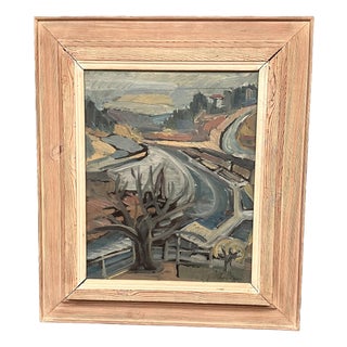 Stig Thiderman, Landscape, 1950s, Oil on Canvas, Framed For Sale