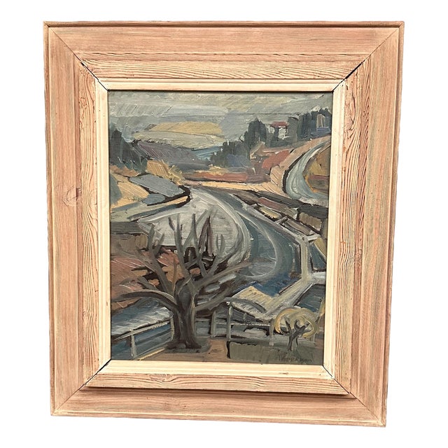 Stig Thiderman, Landscape, 1950s, Oil on Canvas, Framed For Sale