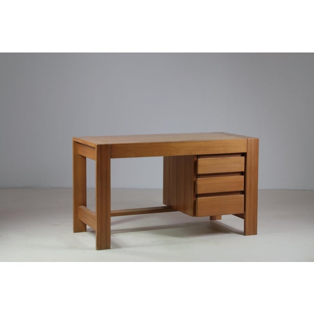 1970s Pine Desk from Maison Regain, France, 1970s For Sale - Image 5 of 13