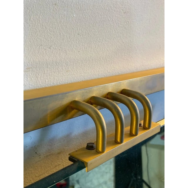 1980s Modernist Chrome & Brass Accent Mirror in the Manner of Karl Springer For Sale In Philadelphia - Image 6 of 9