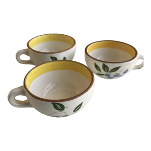 Vintage Stangl "Blueberry" Teacups- Set of 3