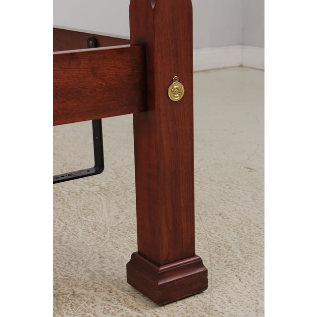 Henkel Harris Cherry Queen Sized Rice Carved Poster Bed For Sale - Image 12 of 16