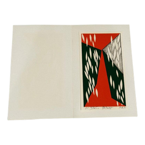 1971 Modernist Japanese Woodblock Print "Work 25" by Kenji Kusaka b.1936 187/200