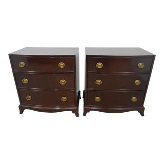 Pair of Ralph Lauren Mahogany Nightstands Bedside Tables For Sale