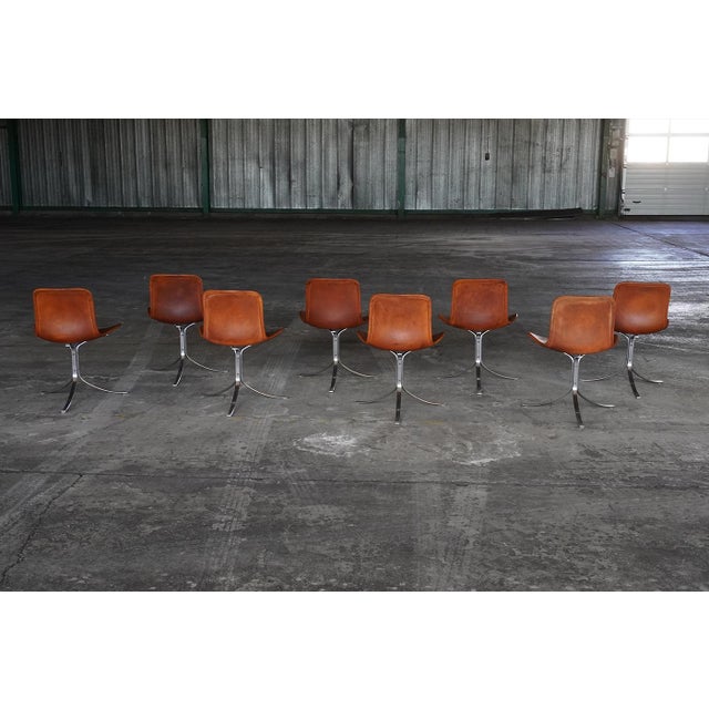 Orange PK9 Dining Chairs by Poul Kjærholm for E. Kold Christensen, Denmark, 1960s, Set of 8 For Sale - Image 8 of 11