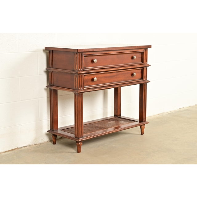Drexel Heritage French Regency Louis XVI Carved Mahogany and Cane Console Table or Server For Sale - Image 17 of 17