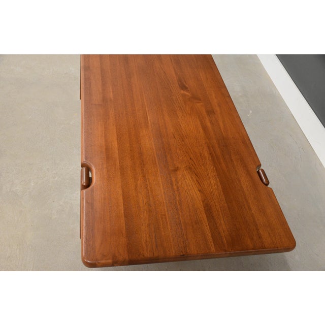 1970s 1970s Refinished Danish Modern Teak 59” Coffee Table by Niels Bach For Sale - Image 5 of 9