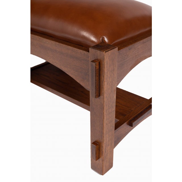 Craftsman / Mission Mortise and Tenon Foot Stool - Russet For Sale - Image 11 of 13
