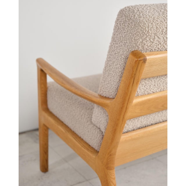 Mid-Century Danish Three-Seater Sofa in Oak with Bouclé Cover by Ole Wanscher for France & Son, 1950s For Sale - Image 14 of 18