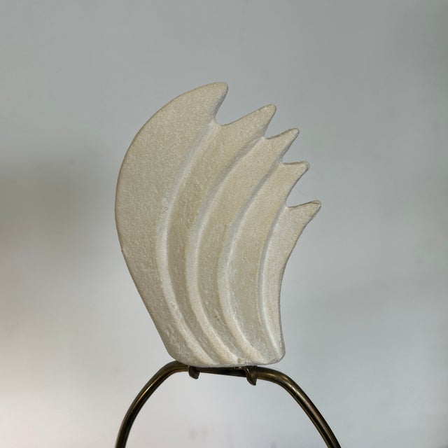 Beige Pair of 1980s Dayle Rushall Matte Ceramic Lamps With Heron Detail For Sale - Image 8 of 9