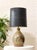 Mid-Century Modern Vintage Boho Chic Drip Glaze Table Lamp With Black Shade For Sale - Image 3 of 11