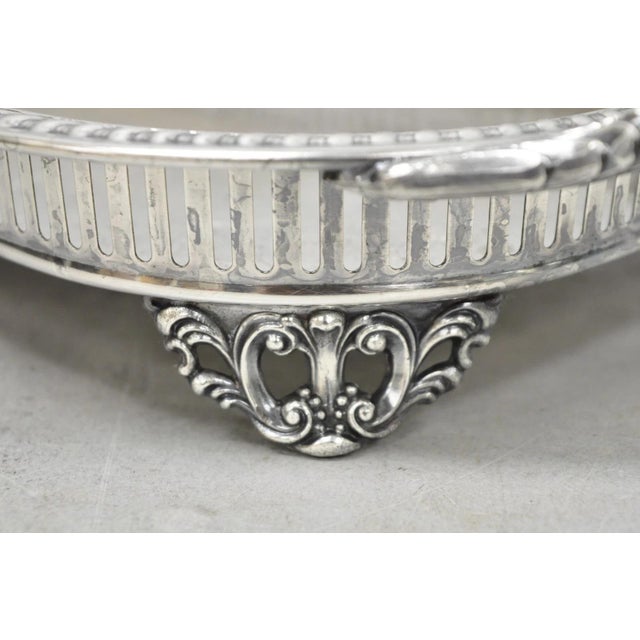 Mid 20th Century Vintage Amston Victorian Silver Plated Narrow Bar Tray Serving Platter For Sale - Image 5 of 13