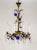 1910s Indigo Blue Crystal Flowers & Gilt Vine Chandelier For Sale - Image 13 of 13