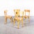 French Blonde Beech & Bentwood Dining Chairs attributed to Baumann, 1950s, Set of 4 For Sale - Image 3 of 6