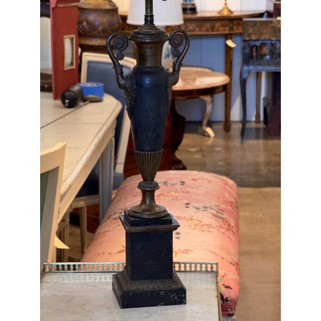 1900s Neoclassical Bouillotte Lamp With Tole Shade For Sale - Image 4 of 14