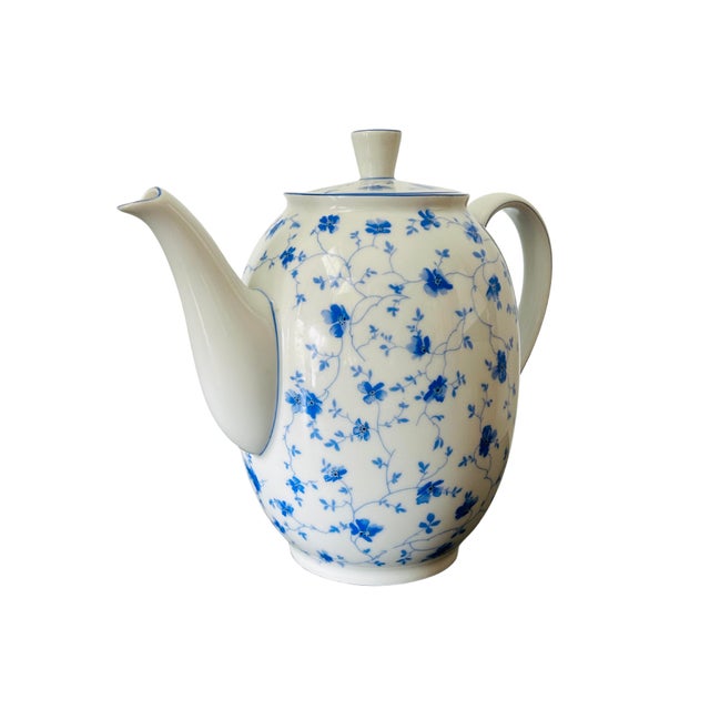 Vintage Arzberg Porcelain Teapot – Blaublüten (Blue Blossom) – Designed by Dr. Hermann Gretsch – German Mid-Century Porcelain For Sale - Image 10 of 14