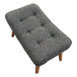Handcrafted Mid Century Modern Styled Teak Ottoman / Footstool / Bench For Sale