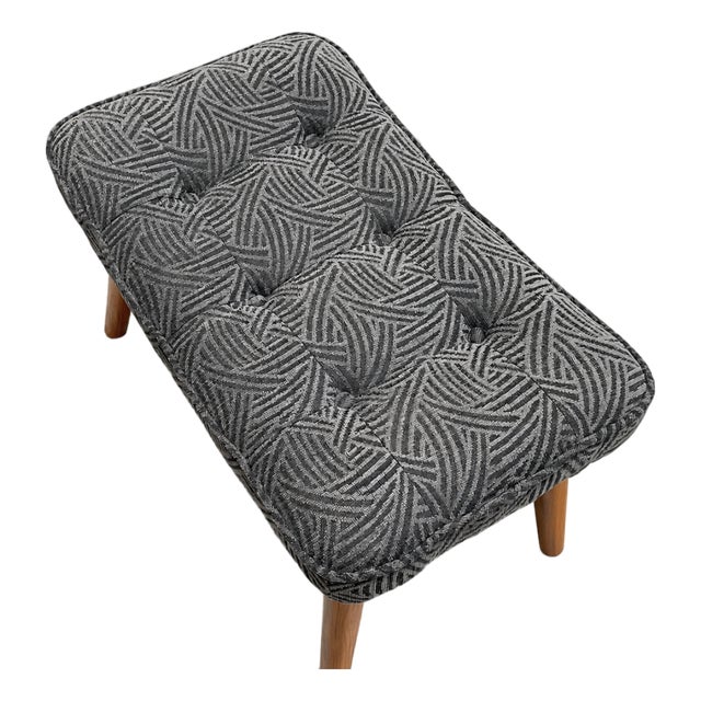 Handcrafted Mid Century Modern Styled Teak Ottoman / Footstool / Bench For Sale