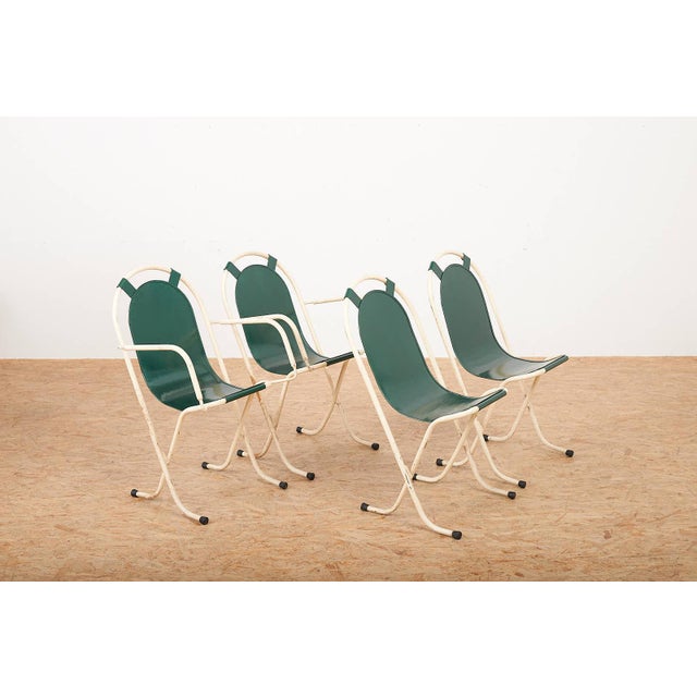Chairs in Tubular Steel and Cream-Colored Lacquered by Harry Sebel, 1947, Set of 4 For Sale - Image 3 of 15