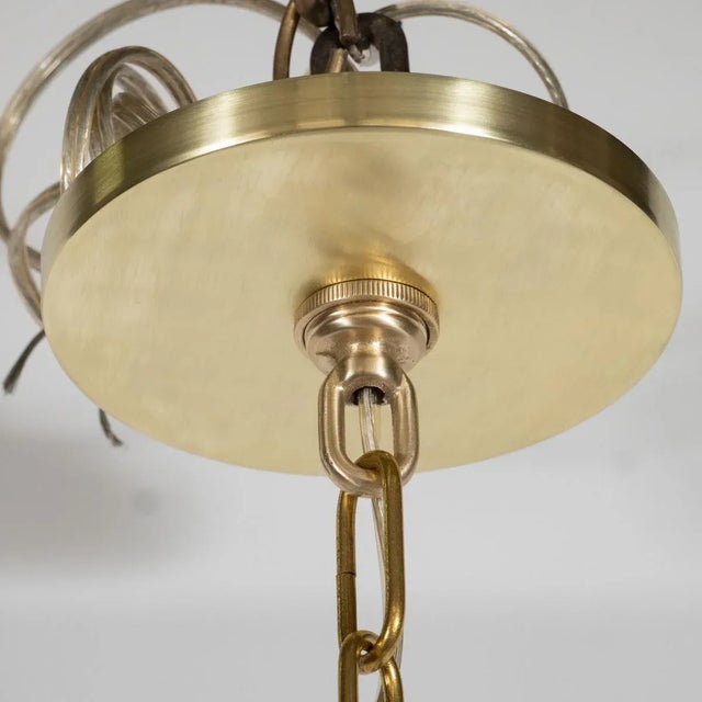 Metal Vintage 1950s Murano Glass Bulb Form Pendant Fixture For Sale - Image 7 of 8