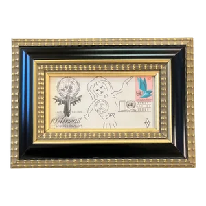 Contemporary Original Judy Henn Abstract Ink Drawing/Collage “First Day in Flight” Framed