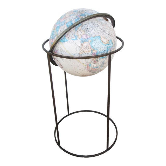 Mid 20th Century Paul McCobb Style Brass Globe For Sale