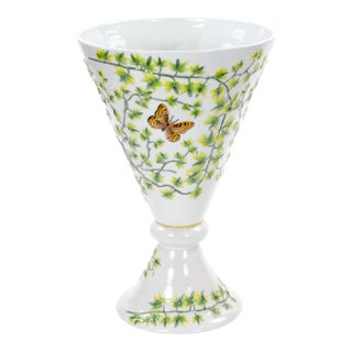 Mid-20th Century French Hand-Painted Porcelain Decorative Vase For Sale