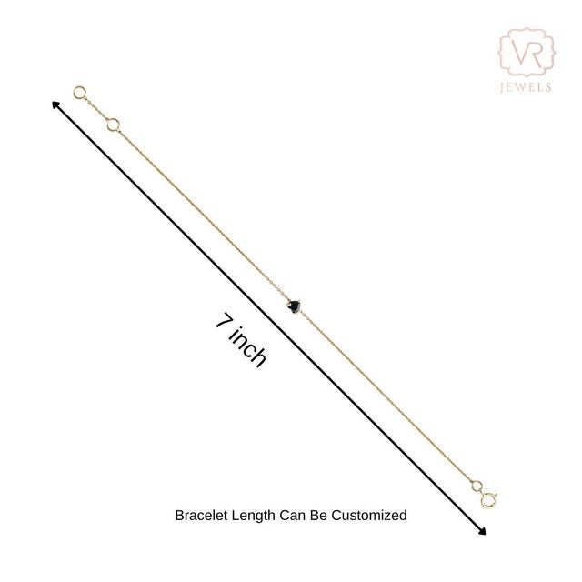 Fine Prong Set Sapphire Heart Chain Bracelet in 14k Yellow Gold For Sale - Image 12 of 18