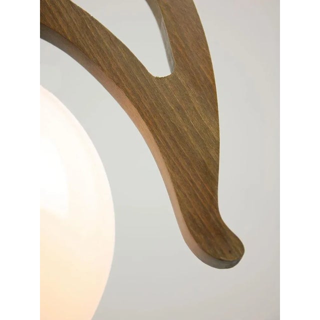 Mid-Century Scandinavian Chrome & Opaline Pendant Lamp, 1960s For Sale - Image 6 of 13