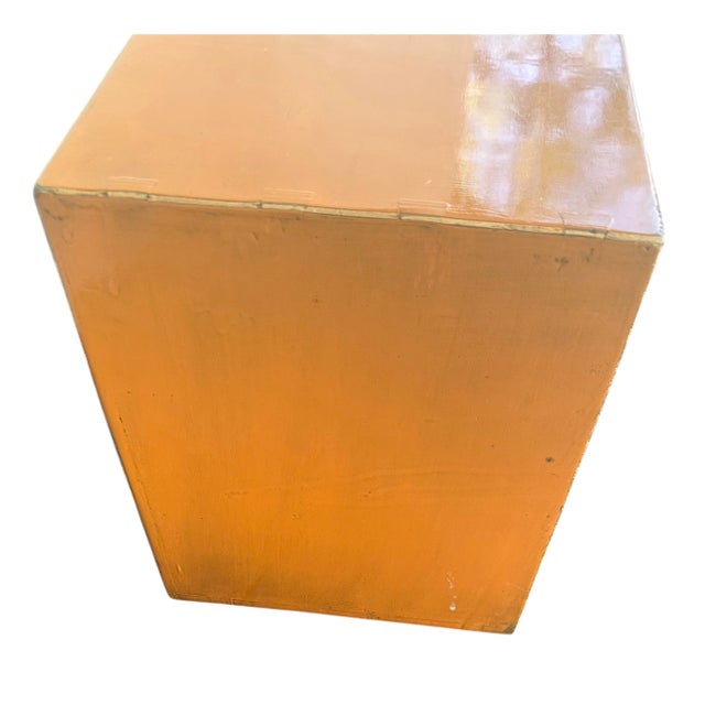 1950s Mid Century Asian Yellow Lacquer Wood Tansu Chest For Sale - Image 9 of 12