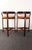 Brown Pair of Danish Modern Rosewood and Leather Counter Stools by John Mortensen For Sale - Image 8 of 18