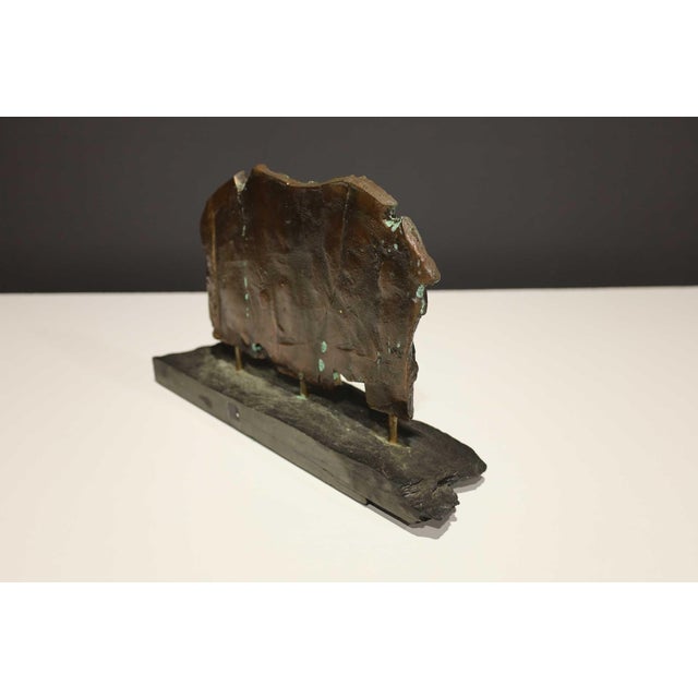 Brutalist Bronze Sculpture on Stand With Sedimentary Base For Sale In Dallas - Image 6 of 9