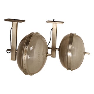 Delta Wall Lamps in Burnished Brass with Double Fresnel Glass by Sergio Mazza for Artemide, 1960s, Set of 2 For Sale