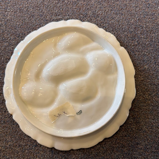 Early 21st Century Hand-Painted Oyster Plate H&c For Sale - Image 5 of 12