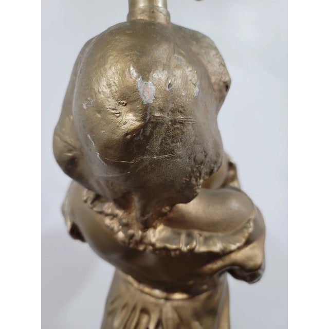 Vintage Mid-Century Boy With a Jug Table Lamp by the Mabro Lamp Co. For Sale In Chicago - Image 6 of 12