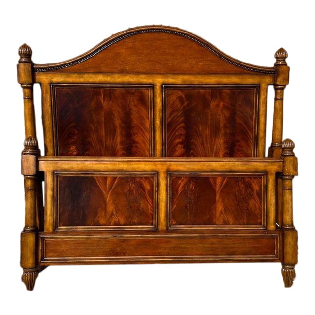 Drexel-Heritage Flame Mahogany and Cherry Queen Bed Headboard and Footboard For Sale