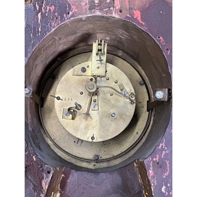 19th Century Austrian Empire Gilt-Wood Wall Clock For Sale In Los Angeles - Image 6 of 7